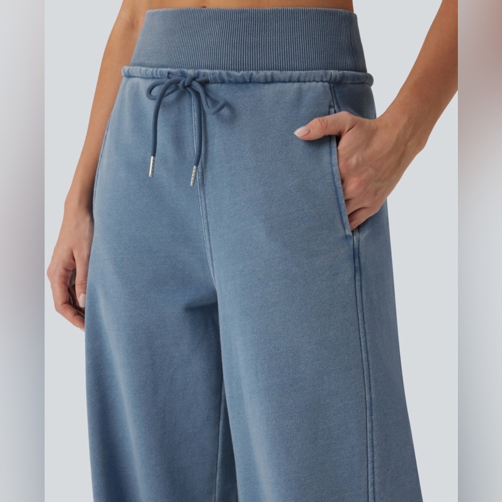 HALARA High-Waisted Drawstring Casual French Terry Baggy Pants - Picture 4 of 5